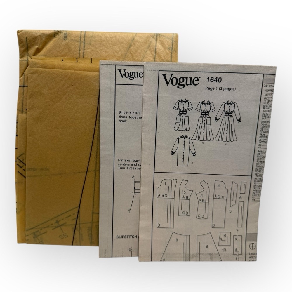 Vogue Basic Designs Pattern #1640 FF Uncut 4 Dress Designs Size 18-20-22 Plus - Picture 2 of 5